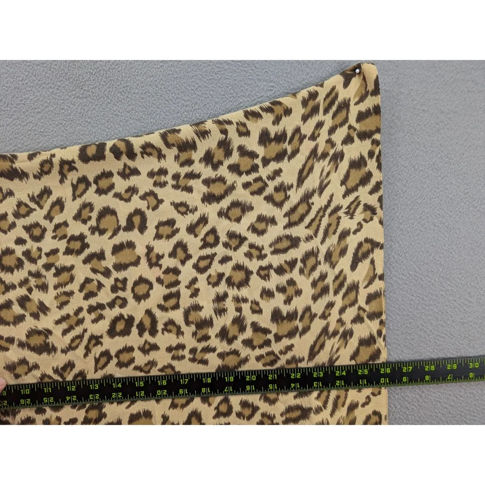 Pashmina Leopard Print Scarf Animal Print Shawl Wrap Fringed Tan Brown 66
